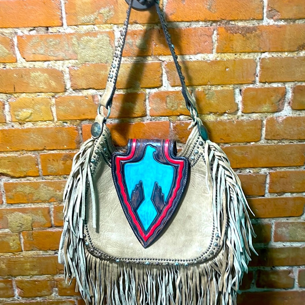 DOUBLE J hand painted Arrowhead Fringe Purse